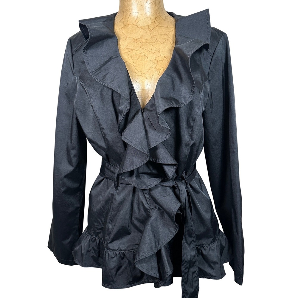Black‎ Ruffle Victorian Gothic Peplum Jacket Belted Whimsigoth Steampunk